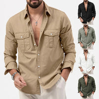 Men's Wrinkle Resistant Button Shirt with Chest Pockets View 14