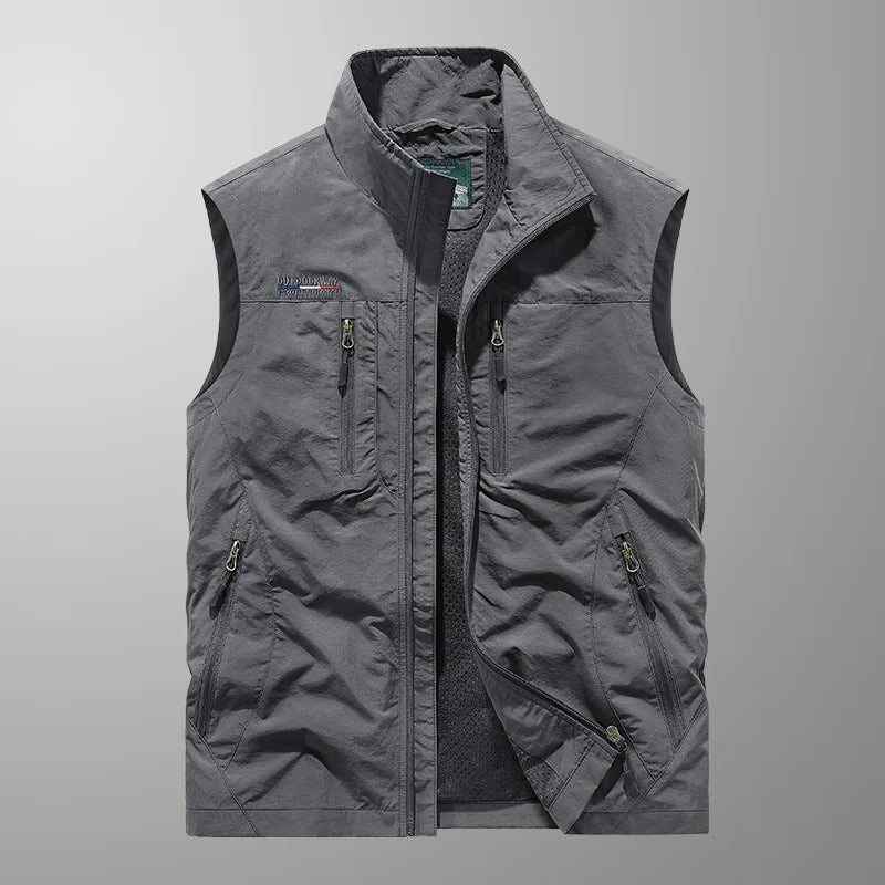 Men's Zip Front Bodywarmer Vest | Outdoor with Stand Collar Alternate