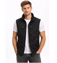 Men's Zip Front Bodywarmer Vest | Outdoor with Stand Collar Front