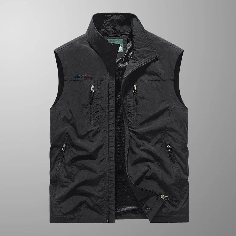 Men's Zip Front Bodywarmer Vest | Outdoor with Stand Collar Full