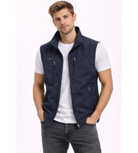 Men's Zip Front Bodywarmer Vest | Outdoor with Stand Collar Lifestyle