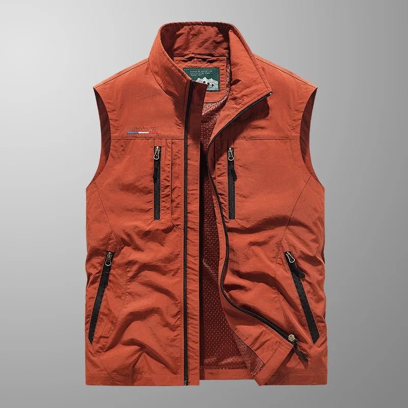 Men's Zip Front Bodywarmer Vest | Outdoor with Stand Collar View 12