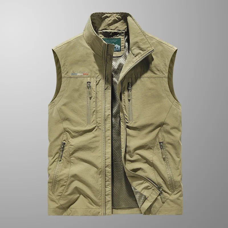 Men's Zip Front Bodywarmer Vest | Outdoor with Stand Collar View 13