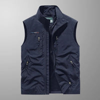 Men's Zip Front Bodywarmer Vest | Outdoor with Stand Collar View 14
