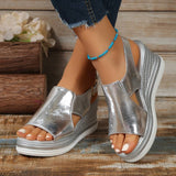 Women's Wedge Sandals with Open Toe and Slip On