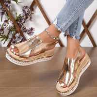 Women's Wedge Sandals with Open Toe and Slip On