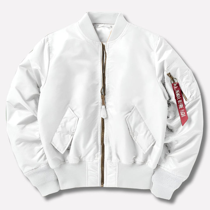 Unisex Classic Bomber Jacket with Ribbed Trim Back