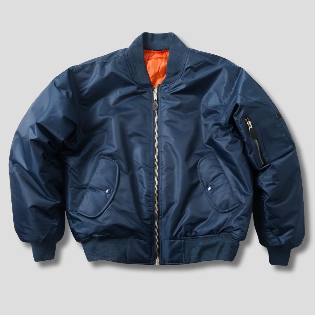 Unisex Classic Bomber Jacket with Ribbed Trim Detail