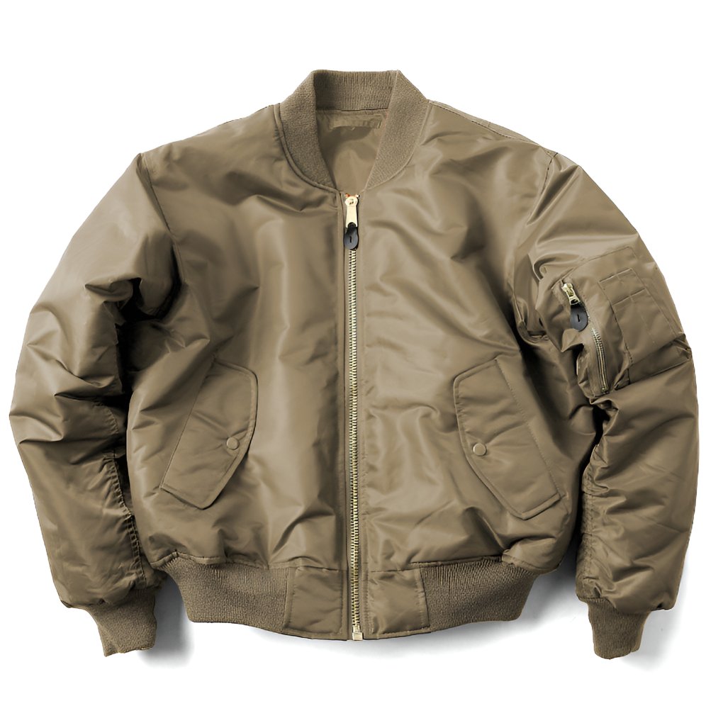 Unisex Classic Bomber Jacket with Ribbed Trim Front