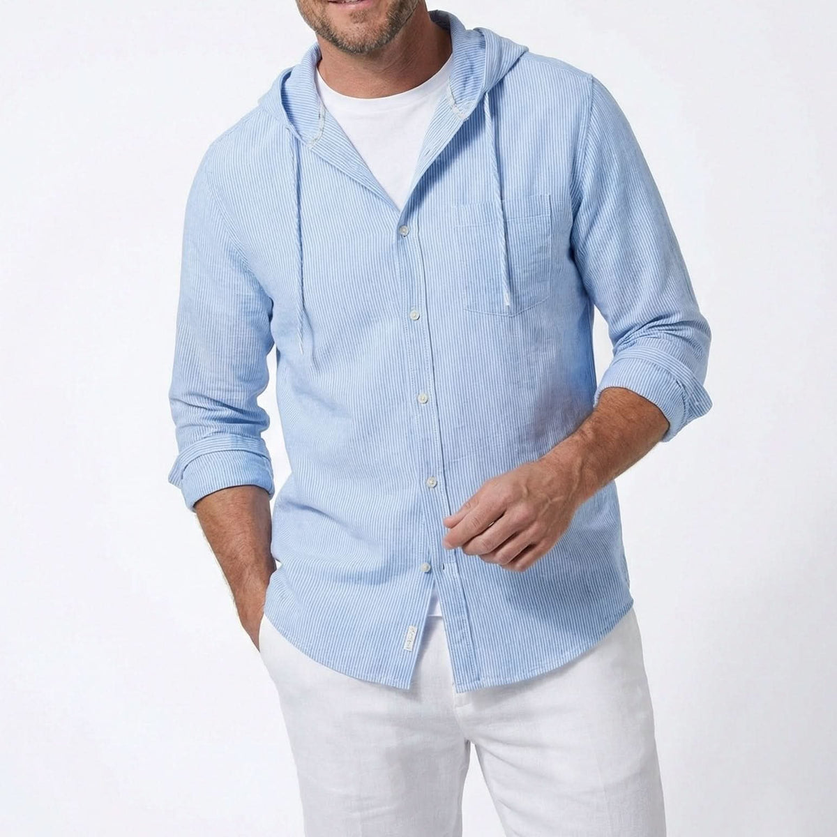 Unisex Lightweight Linen Hoodie Angle