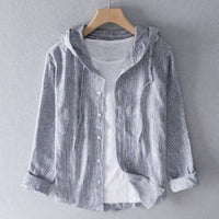 Unisex Lightweight Linen Hoodie Close Up
