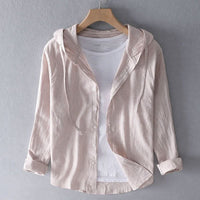 Unisex Lightweight Linen Hoodie Side