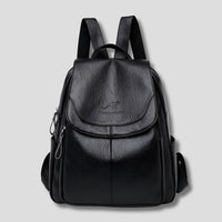 Women's Anti-Theft Leather Backpack | Secure City Style Detail