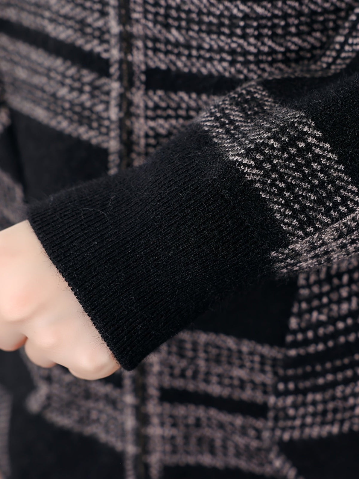 Women's Checked Hooded Jacket | Zip Up Relaxed Fit Back