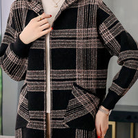 Women's Checked Hooded Jacket | Zip Up Relaxed Fit Lifestyle