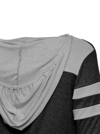 Women's Colour Block Hoodie with Thumbhole Sleeves Side