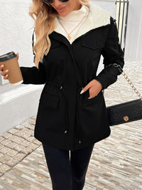 Women's Cosy Hooded Jacket | Warm Lined with Sherpa Hood Front