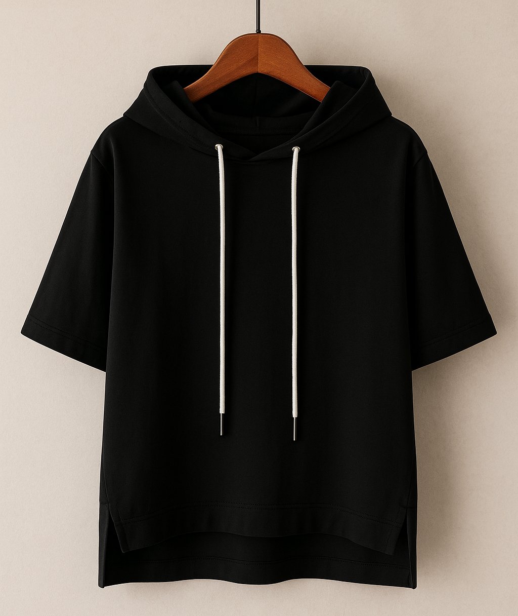 Women's Cotton Blend Short Sleeve Hoodie Back