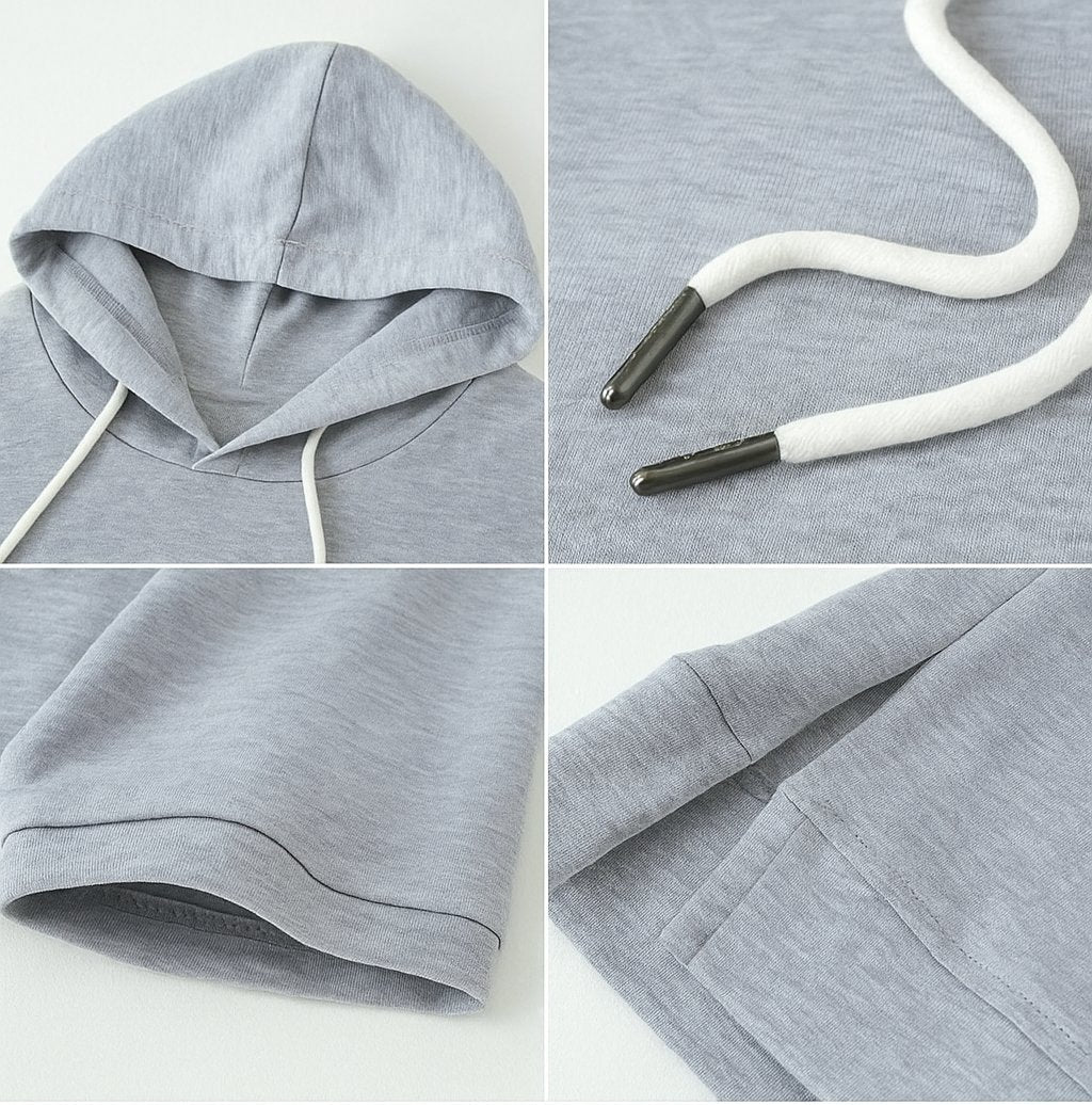 Women's Cotton Blend Short Sleeve Hoodie Detail