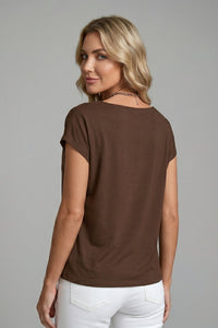 Women's Cowl Neck Blouse with Draped Front View 12
