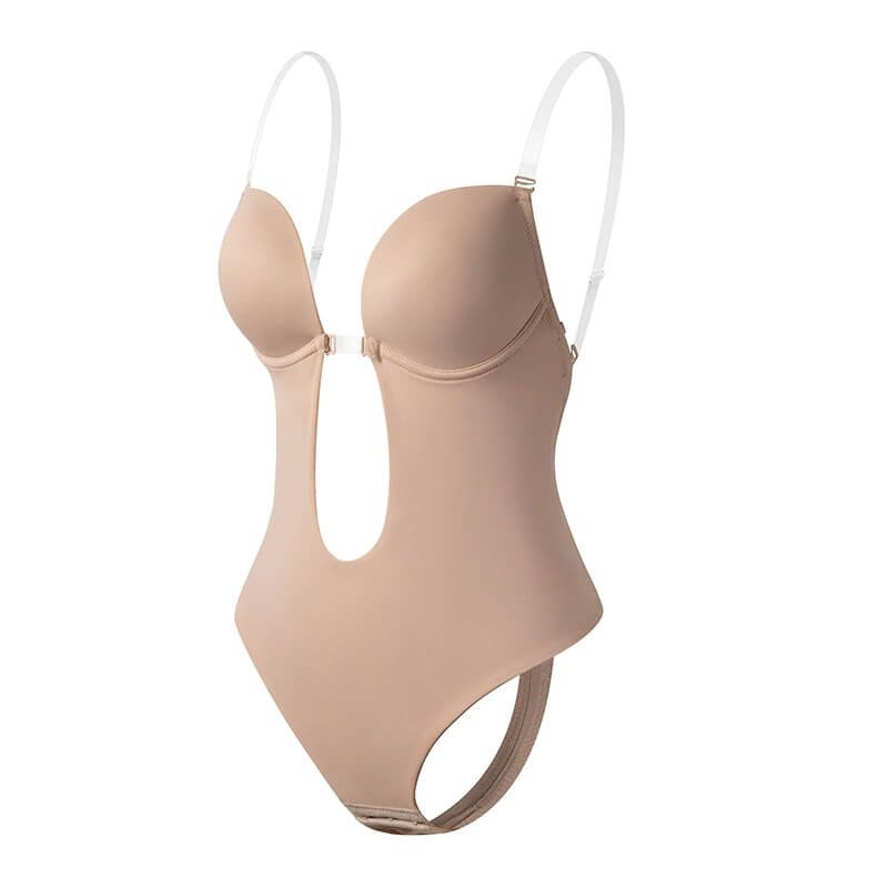 Women's Deep V Backless Body Shaper | Seamless Elegance Close Up
