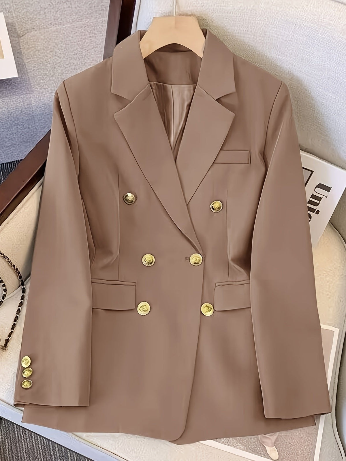 Women's Double-Breasted Blazer | Smart Work to Formal Angle