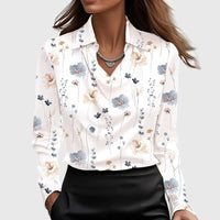 Women's Elegant Blouse with Draped Cowl Neckline Alternate