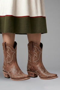 Women's Embroidered Leather Boots | Western Style Mid-Calf Close Up