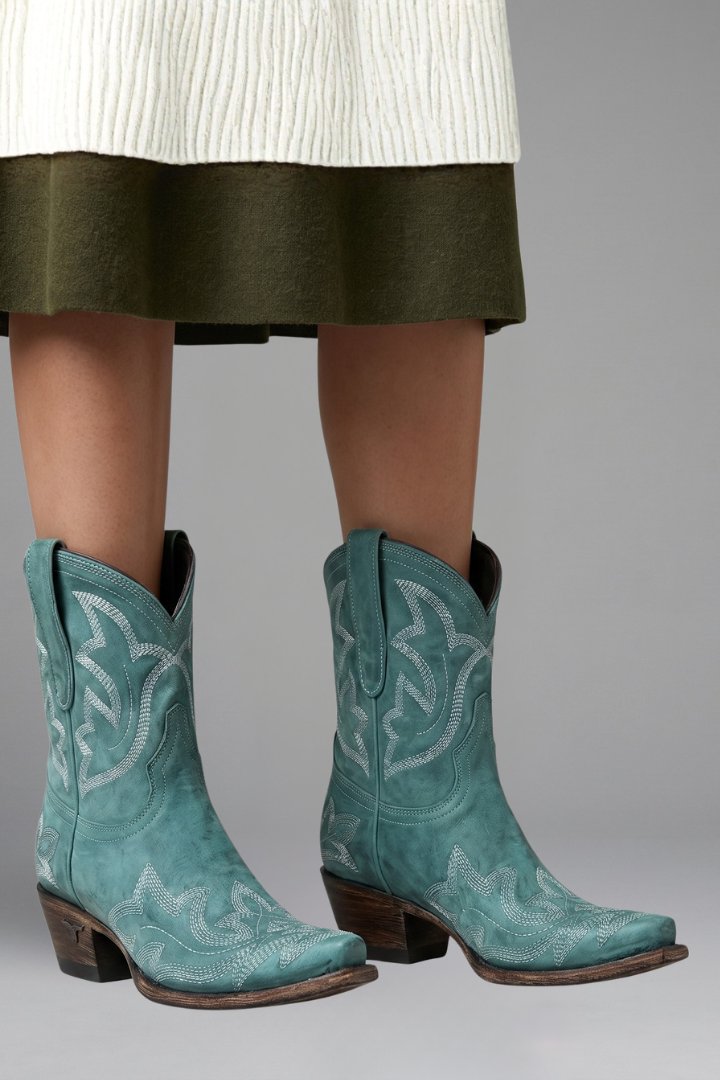 Women's Embroidered Leather Boots | Western Style Mid-Calf Lifestyle