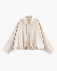 Women's Faux Suede Collared Bomber Jacket Angle