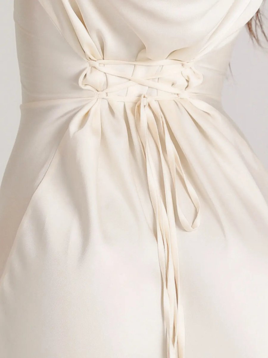 Women's Flowing Maxi Dress with Long Sleeves Angle