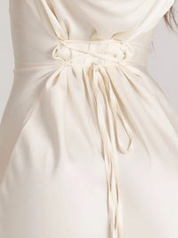 Women's Flowing Maxi Dress with Long Sleeves Angle