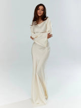 Women's Flowing Maxi Dress with Long Sleeves