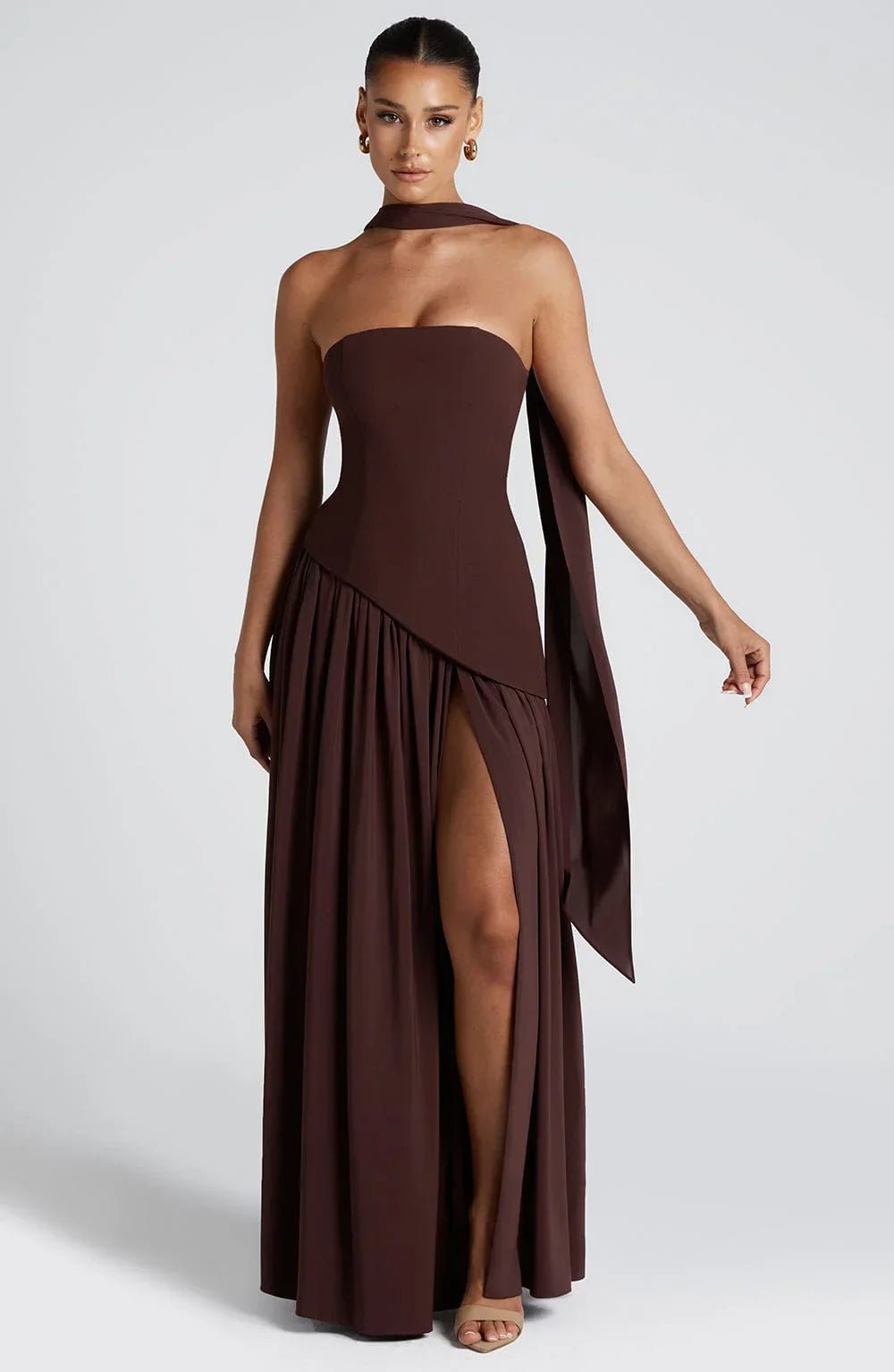 Women's Halterneck Maxi Dress | Wedding Guest with High Split Hero