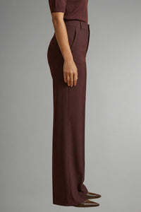 Women's High Waist Straight Leg Trousers with Pull-On Waistband Back