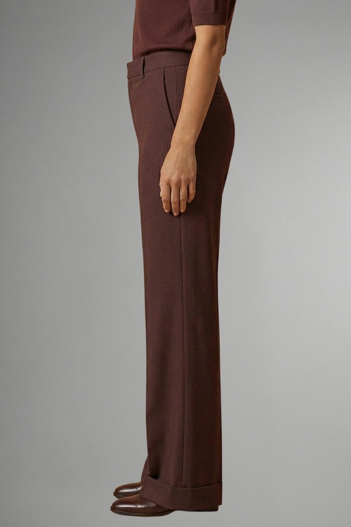Women's High Waist Straight Leg Trousers with Pull-On Waistband Close Up