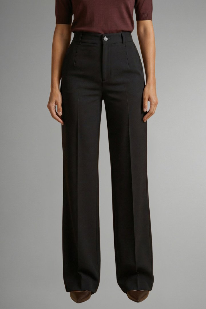 Women's High Waist Straight Leg Trousers with Pull-On Waistband Lifestyle