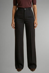 Women's High Waist Straight Leg Trousers with Pull-On Waistband Lifestyle