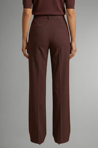 Women's High Waist Straight Leg Trousers with Pull-On Waistband Side