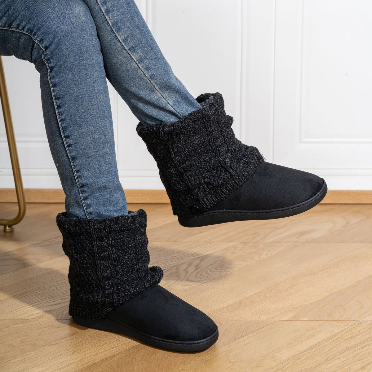 Women's House Boots | Slip On with Knit Cuff Hero