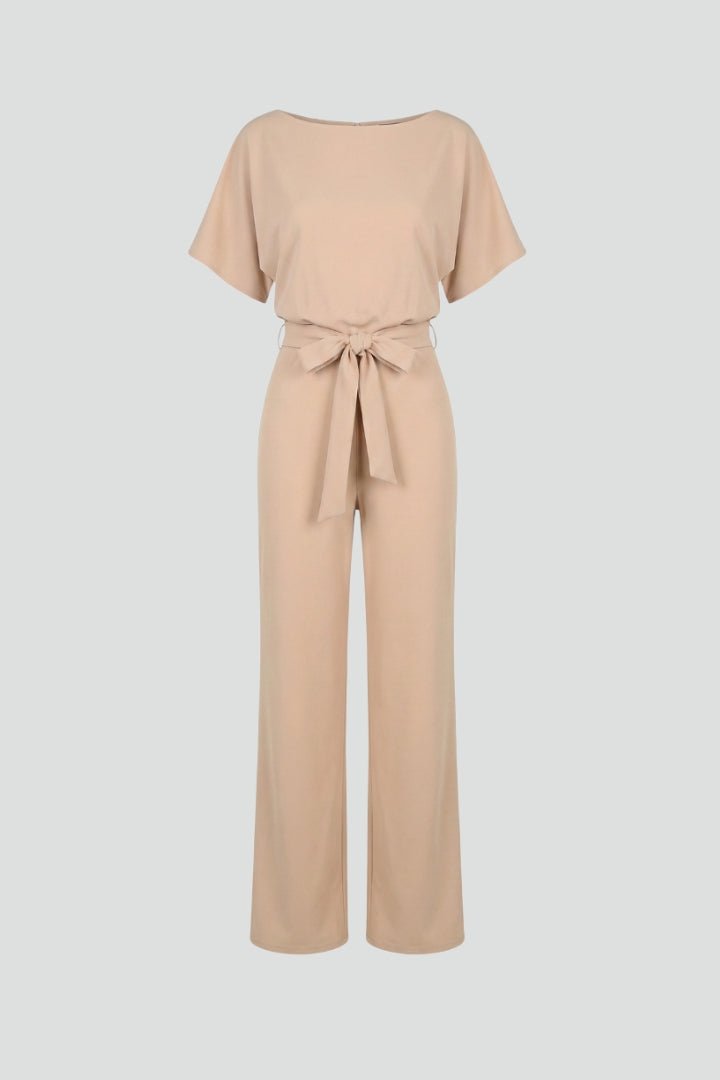 Women's Jumpsuit with Wide Legs and Tie Belt Hero
