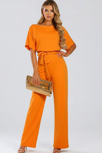 Women's Jumpsuit with Wide Legs and Tie Belt Lifestyle