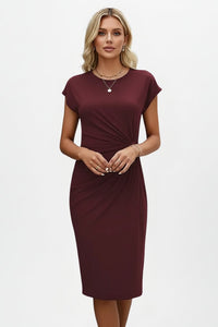 Women's Knee-Length Dress with Ruched Waist Detail Full