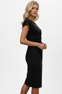 Women's Knee-Length Dress with Ruched Waist Detail View 11