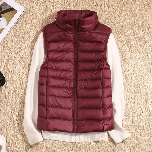 Women's Lightweight Down Vest with Packable Design Alternate