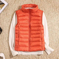 Women's Lightweight Down Vest with Packable Design Close Up