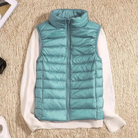 Women's Lightweight Down Vest with Packable Design Detail