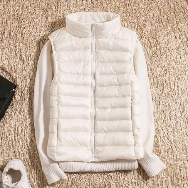 Women's Lightweight Down Vest with Packable Design Full