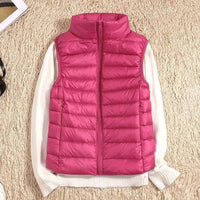 Women's Lightweight Down Vest with Packable Design View 12
