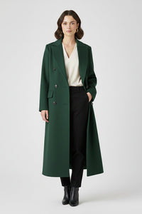 Women's Long Coat with Lapel Collar and Button Front Alternate